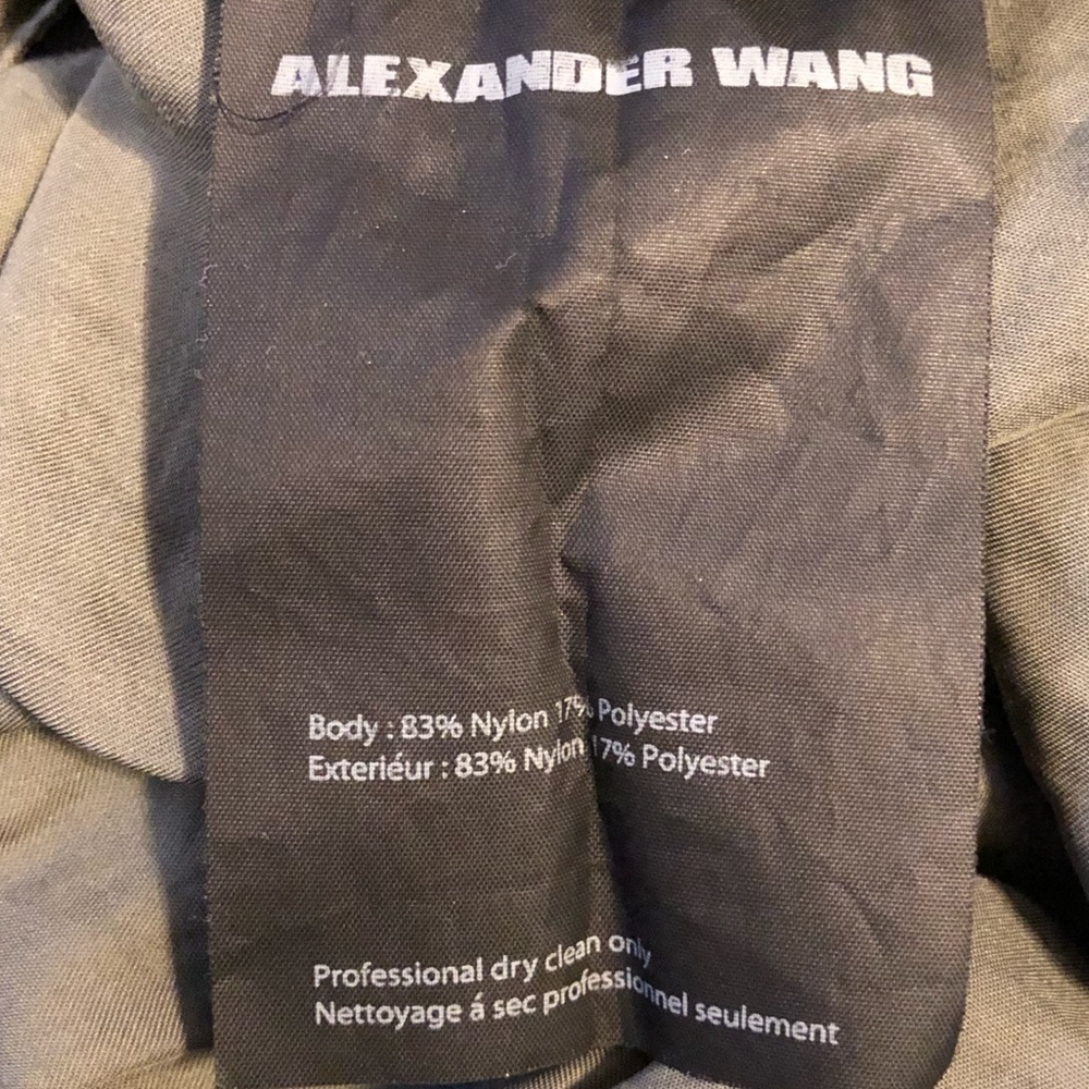 Alexander Wang olive silky shorts w/ apron overlay - Picture 8 of 8